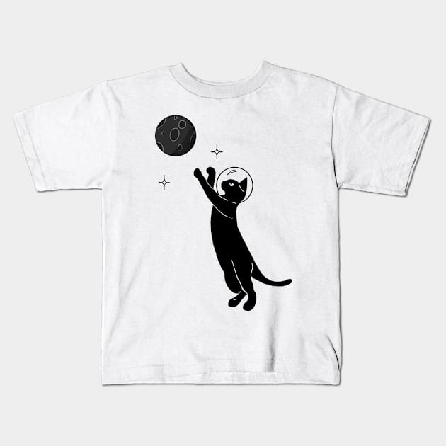 Space Cat Kids T-Shirt by alexanderkansas